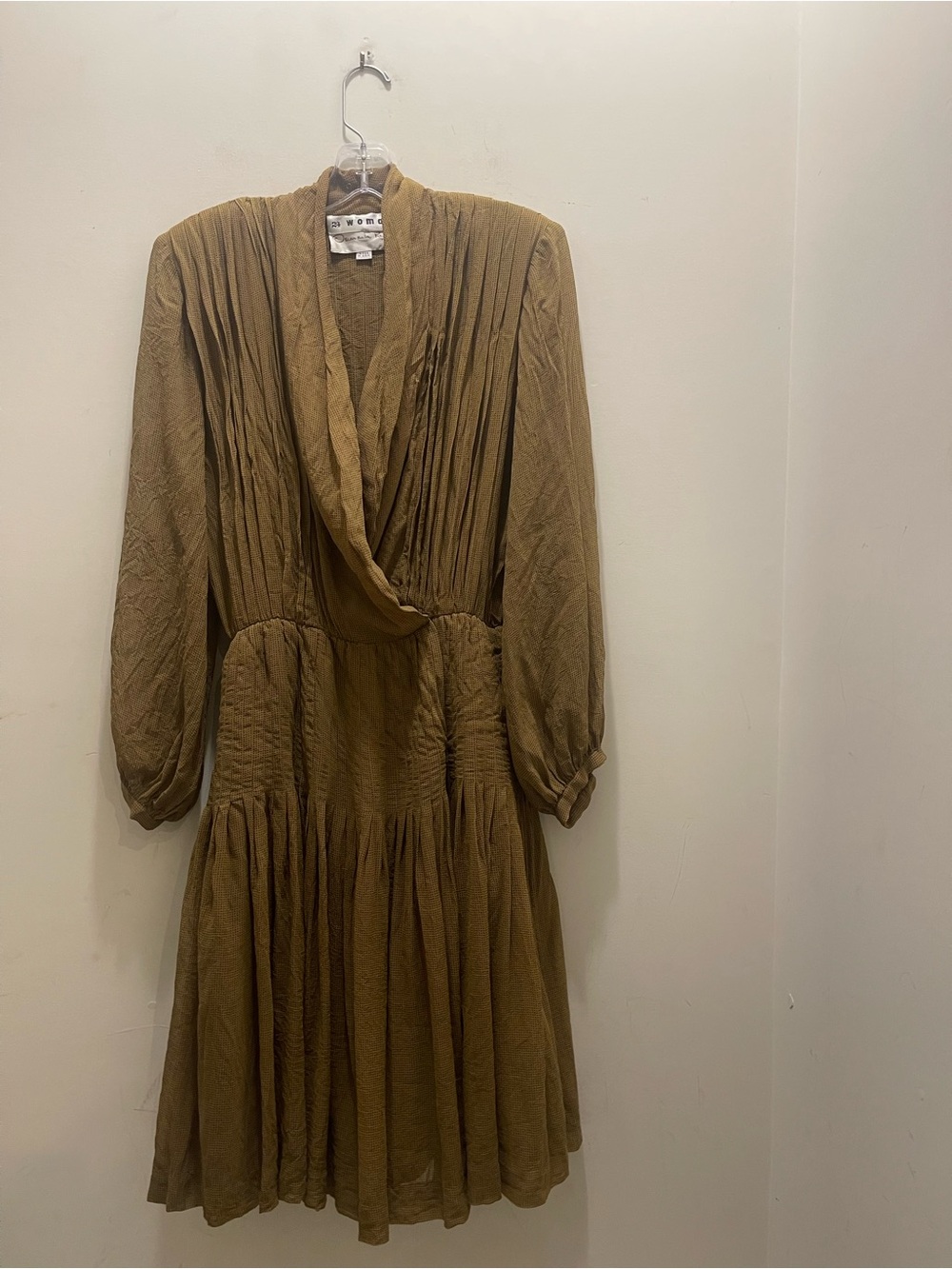 Vintage Oscar da la Renta Pleat Dress Silk?
